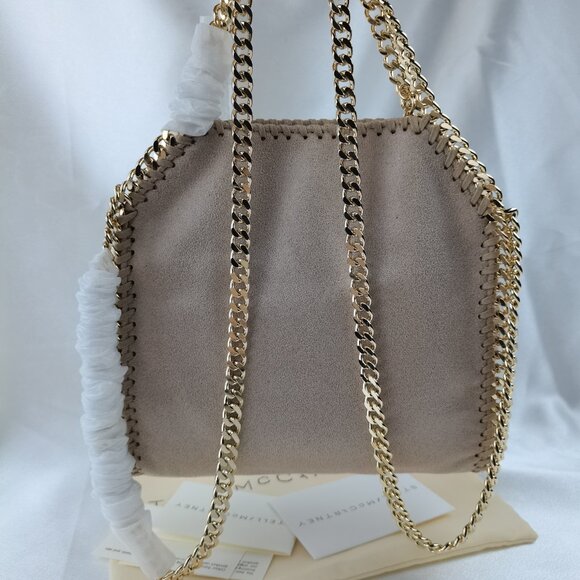 Stella Mccartney Mini Falabella Tote Bag Shoulder Bag Crossbody bag In Gold - Picture 3 of 16